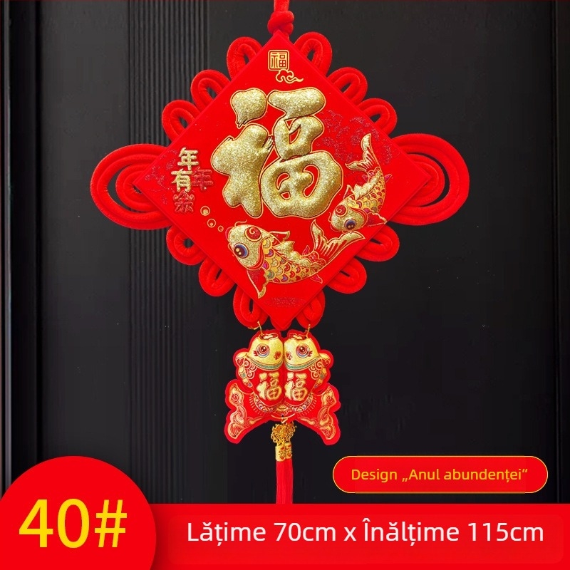 Pandantiv din nod chinezesc cu simbolul norocului pentru Anul Nou Chinezesc 2025, decor pentru living, stil nou chinezesc, pace și fericire