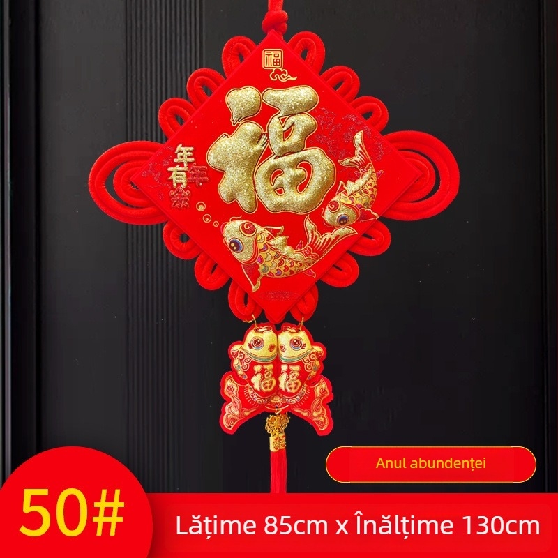 Pandantiv din nod chinezesc cu simbolul norocului pentru Anul Nou Chinezesc 2025, decor pentru living, stil nou chinezesc, pace și fericire