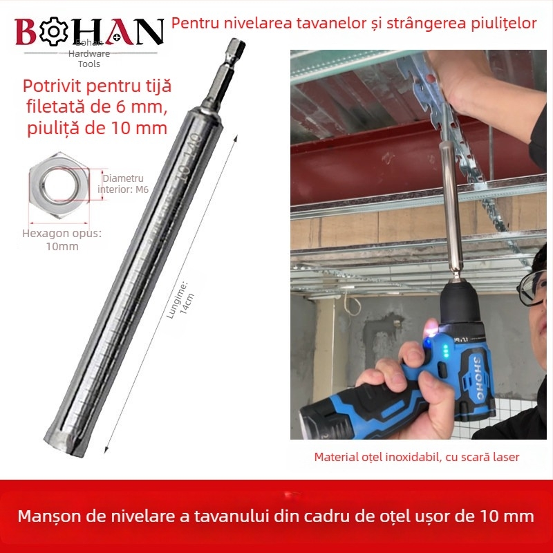 Cheie cu soclu pentru tavan – unelte universale pentru tâmplărie, ridicare și tragere a tijelor filetate