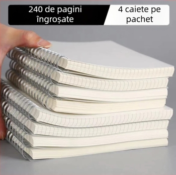 Caiet spiral cu grilă, format B5, caiet de clasă în stil Insta pentru liceeni și studenți