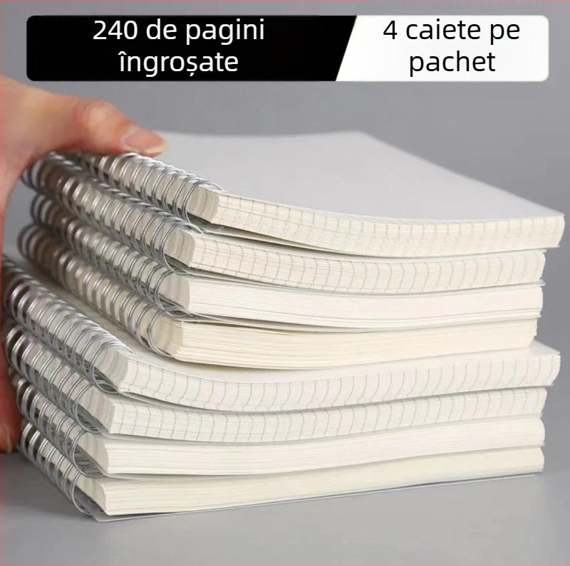 Caiet spiral cu grilă, format B5, caiet de clasă în stil Insta pentru liceeni și studenți