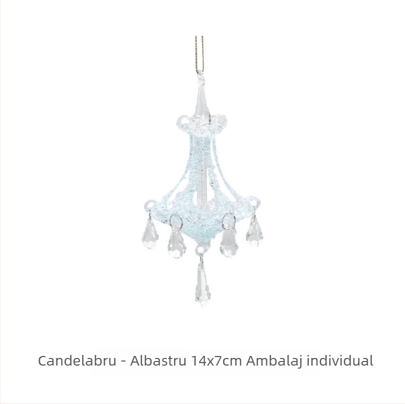Pandantiv de Crăciun din cristal, cu fulgi de zăpadă, clopot diamant, stea, casă de zăpadă și bilă de sticlă