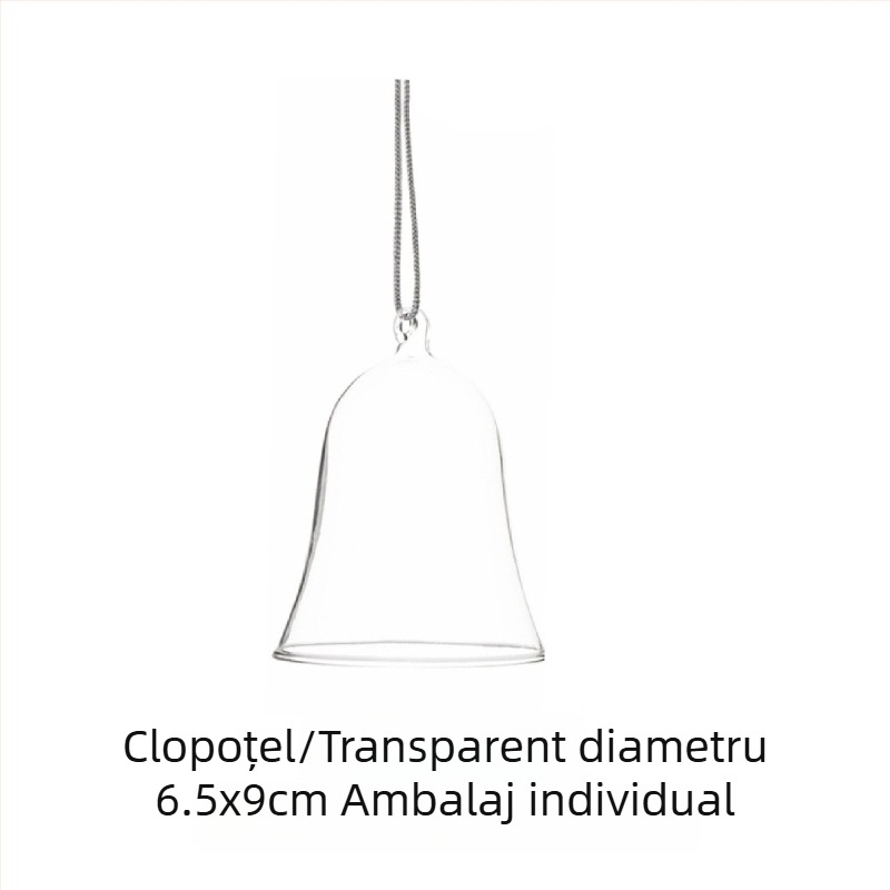 Pandantiv de Crăciun din cristal, cu fulgi de zăpadă, clopot diamant, stea, casă de zăpadă și bilă de sticlă