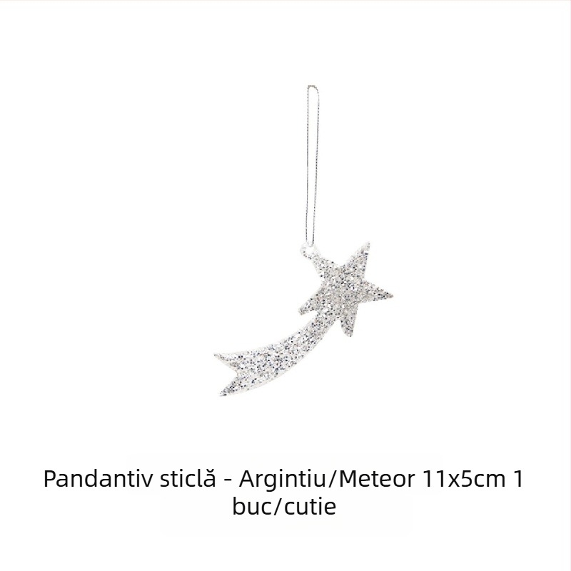 Pandantiv de Crăciun din cristal, cu fulgi de zăpadă, clopot diamant, stea, casă de zăpadă și bilă de sticlă
