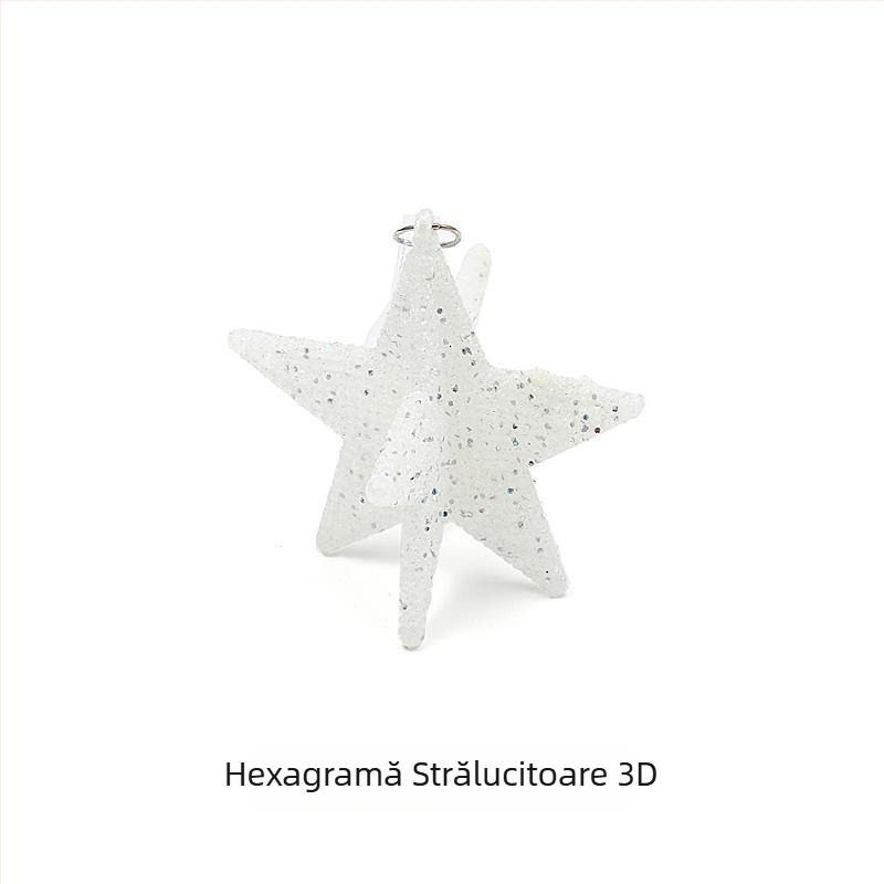Pandantiv de Crăciun din cristal, cu fulgi de zăpadă, clopot diamant, stea, casă de zăpadă și bilă de sticlă