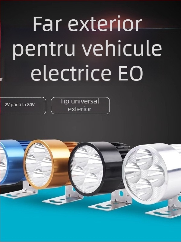 Far frontal LED extern ultra-luminos pentru biciclete electrice și vehicule electrice cu trei roți, 12V pentru plimbări de noapte