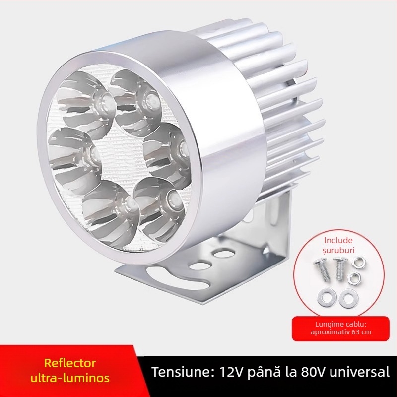 Far frontal LED extern ultra-luminos pentru biciclete electrice și vehicule electrice cu trei roți, 12V pentru plimbări de noapte