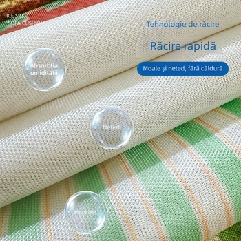 Perna de canapea din ice silk, patru anotimpuri, covoraș pentru balcon cu design Cartoon Cream, ferestră erker și prag de fereastră, pentru camere climatizate