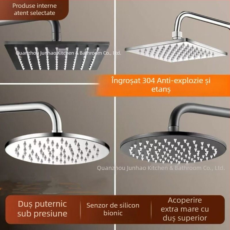Duș din oțel inoxidabil, cap de duș multifuncțional cu pulverizare superioară, finisaj oglindă, pentru uz casnic