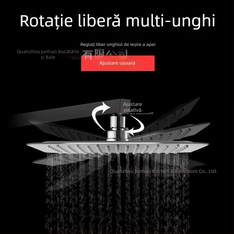 Duș din oțel inoxidabil, cap de duș multifuncțional cu pulverizare superioară, finisaj oglindă, pentru uz casnic