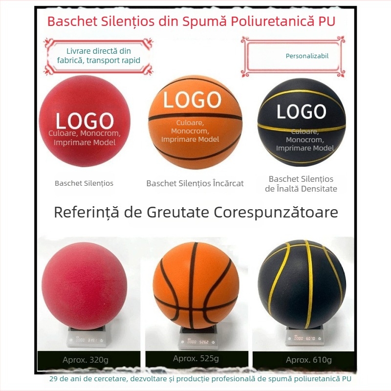 Baschet PU greu, replică la scară 1:1, pentru copii și tineri, antrenament profesional, ricochet extrem de mare, densitate înaltă, utilizare silențioasă, 24 cm