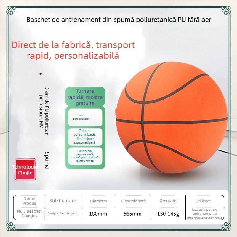 Baschet PU greu, replică la scară 1:1, pentru copii și tineri, antrenament profesional, ricochet extrem de mare, densitate înaltă, utilizare silențioasă, 24 cm
