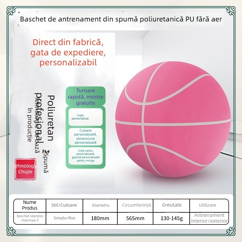 Baschet PU greu, replică la scară 1:1, pentru copii și tineri, antrenament profesional, ricochet extrem de mare, densitate înaltă, utilizare silențioasă, 24 cm