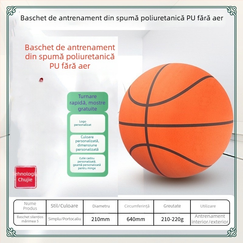 Baschet PU greu, replică la scară 1:1, pentru copii și tineri, antrenament profesional, ricochet extrem de mare, densitate înaltă, utilizare silențioasă, 24 cm