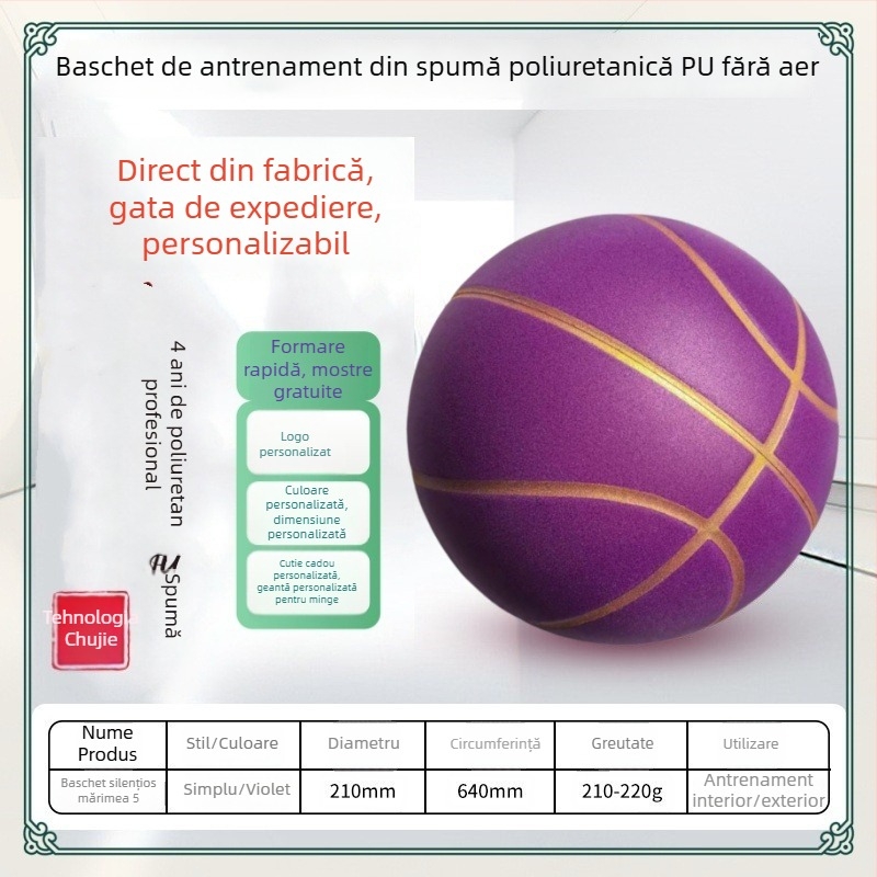 Baschet PU greu, replică la scară 1:1, pentru copii și tineri, antrenament profesional, ricochet extrem de mare, densitate înaltă, utilizare silențioasă, 24 cm