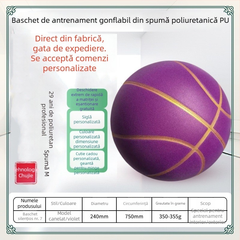 Baschet PU greu, replică la scară 1:1, pentru copii și tineri, antrenament profesional, ricochet extrem de mare, densitate înaltă, utilizare silențioasă, 24 cm