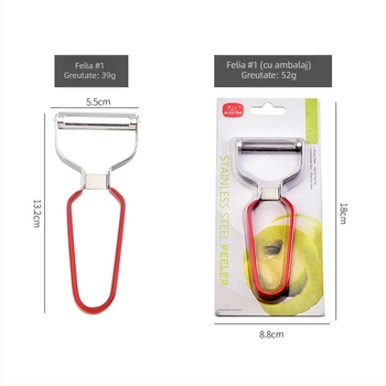 Unelte de bucătărie din oțel inoxidabil cu față zâmbitoare, răzător pentru fructe și legume, curățător/peeler – instrument multifuncțional