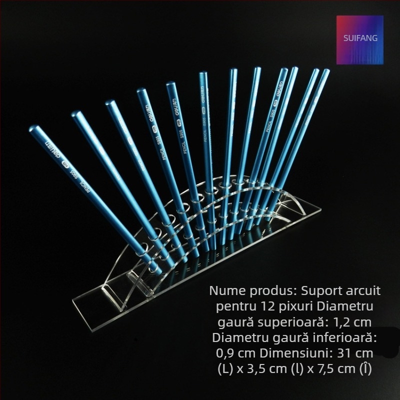 Suport acrilic transparent pentru pixuri și produse de machiaj, stand de expunere pentru creioane de sprâncene, luciu de buze și mascara