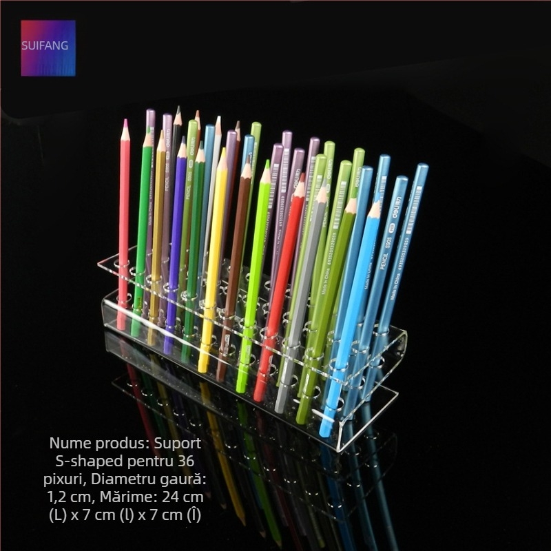 Suport acrilic transparent pentru pixuri și produse de machiaj, stand de expunere pentru creioane de sprâncene, luciu de buze și mascara
