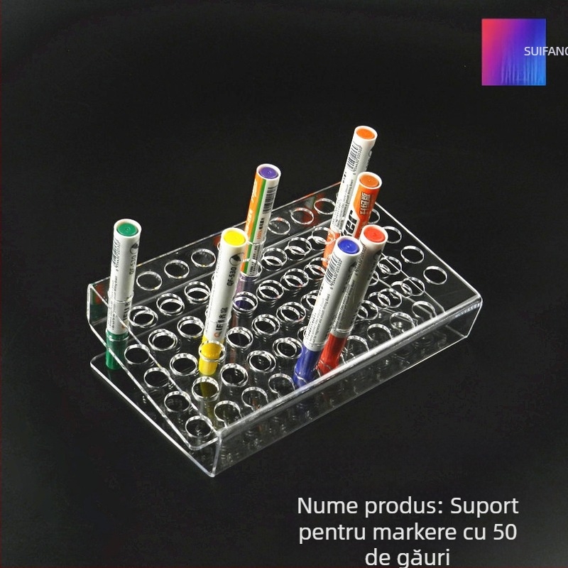 Suport acrilic transparent pentru pixuri și produse de machiaj, stand de expunere pentru creioane de sprâncene, luciu de buze și mascara