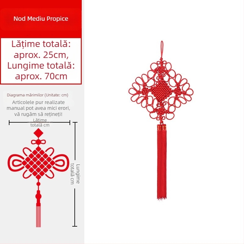Pandantiv din nod chinezesc roșu, 2026, pentru living, nod norocos mare pentru Festivalul Primăverii, decor cu unitate și pace