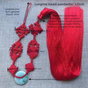 Pandantiv chinezesc cu nod, 125 cm, stil etnic – ornament festiv pentru noroc