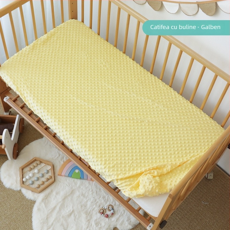 Set de lenjerie pentru bebeluș pentru pătuț din catifea Doudou — husă de saltea din bumbac 100% și cearșaf cu elastic