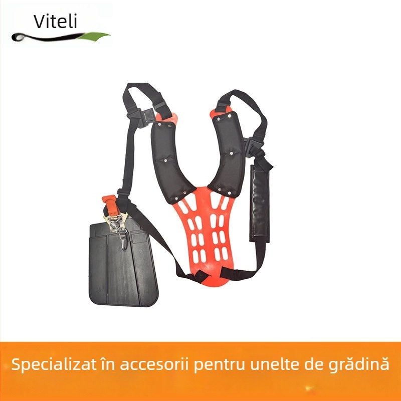 Bretea dublă de umăr pentru mașina de tuns iarba și trimmer, bretea portabilă multifuncțională pentru un singur umăr
