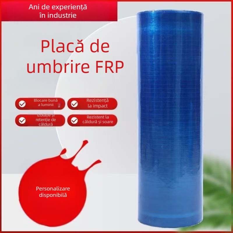 Panouri translucide albastre pentru lumină solară, panouri de umbrire și protecție împotriva ploilor, plăci din rășină semi‑transparente pentru garaje și sere