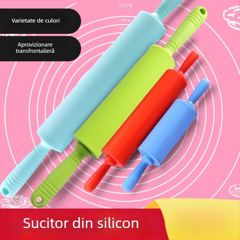 Rolă de bucătărie din silicon, de calitate alimentară, fără cusături, pentru aluat și foi de găluște