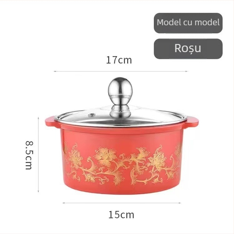 Oală shabu-shabu din oțel inoxidabil, porție pentru o singură persoană, oală mică rotativă, compatibilă cu inducția