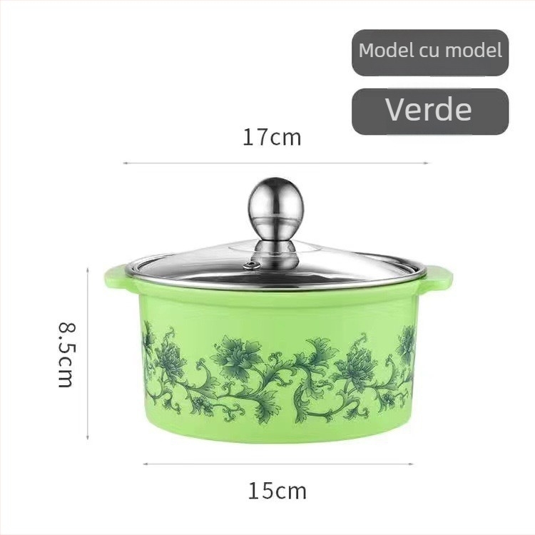 Oală shabu-shabu din oțel inoxidabil, porție pentru o singură persoană, oală mică rotativă, compatibilă cu inducția