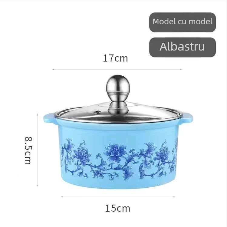 Oală shabu-shabu din oțel inoxidabil, porție pentru o singură persoană, oală mică rotativă, compatibilă cu inducția