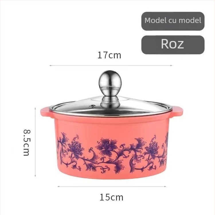 Oală shabu-shabu din oțel inoxidabil, porție pentru o singură persoană, oală mică rotativă, compatibilă cu inducția