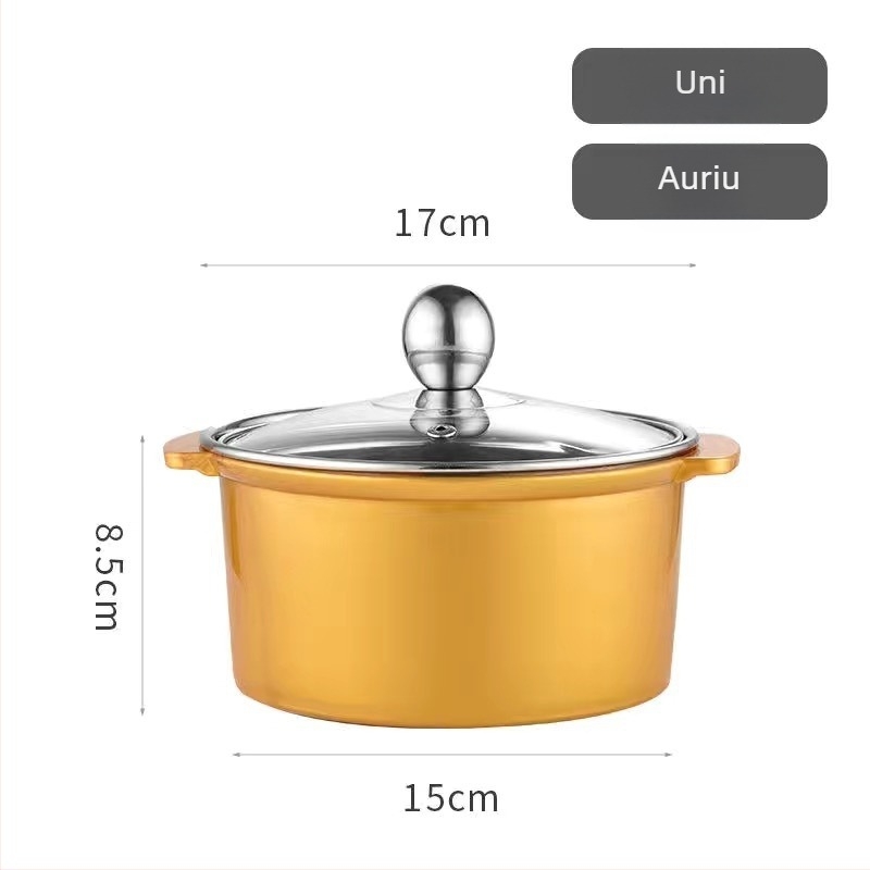 Oală shabu-shabu din oțel inoxidabil, porție pentru o singură persoană, oală mică rotativă, compatibilă cu inducția