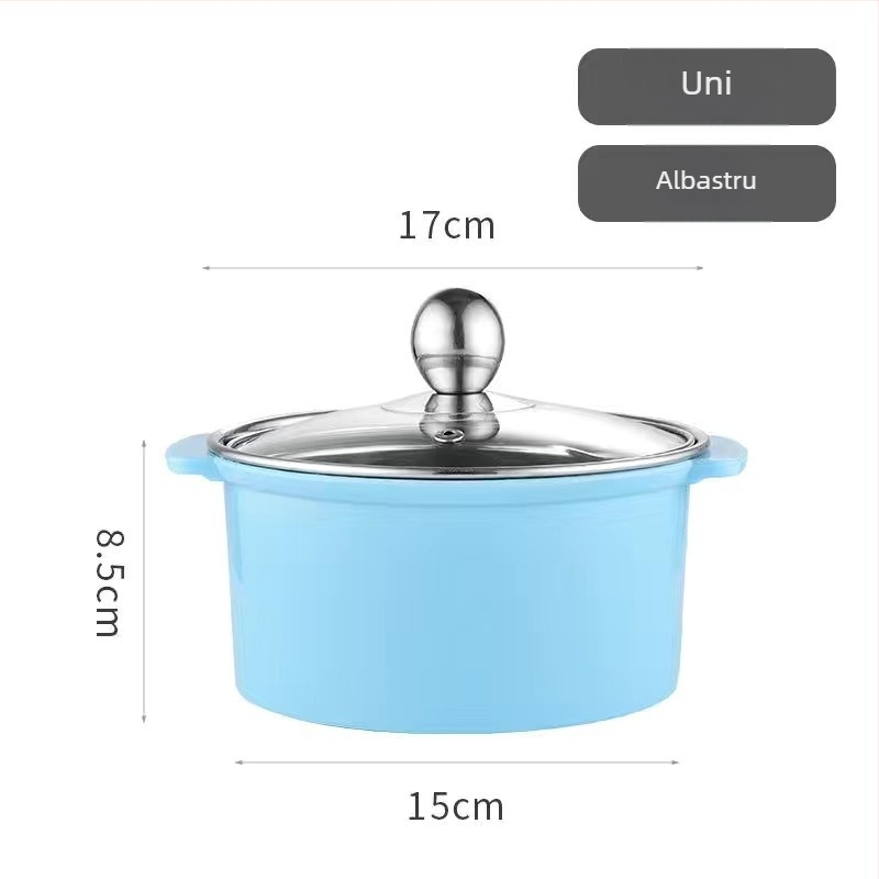 Oală shabu-shabu din oțel inoxidabil, porție pentru o singură persoană, oală mică rotativă, compatibilă cu inducția