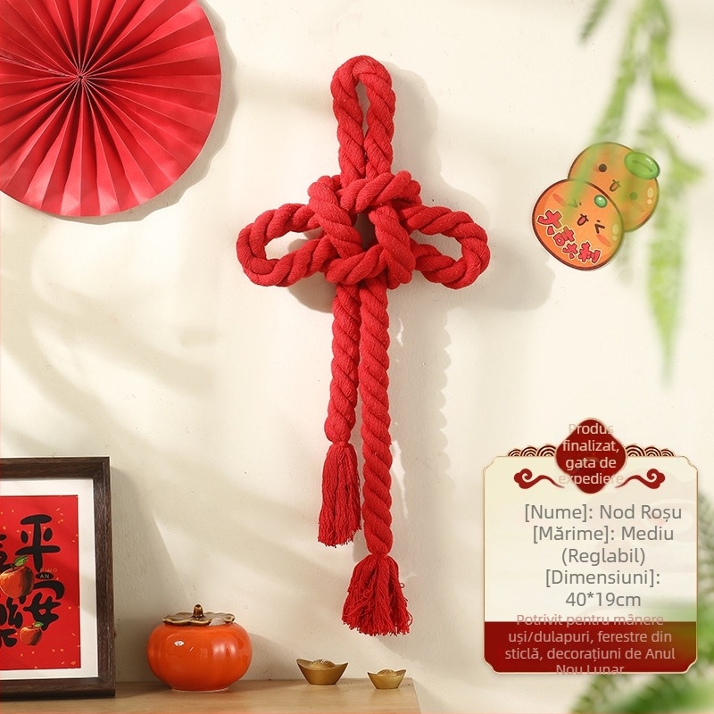Pandantiv din nod chinezesc cu zece mii de caractere, decor pentru noua locuință, pentru ușa de la intrare și ușa dormitorului, amulete de binecuvântare