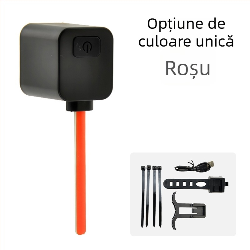 Lumină LED pentru bicicletă de șosea cu benzi LED în flux și segmente înlocuibile, conectare și reîncărcare, lumină de avertizare pentru noapte