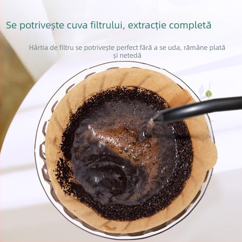 Filtru de cafea din hârtie, în formă de evantai, pentru filtrare prin pour-over, de unică folosință, pentru V60.