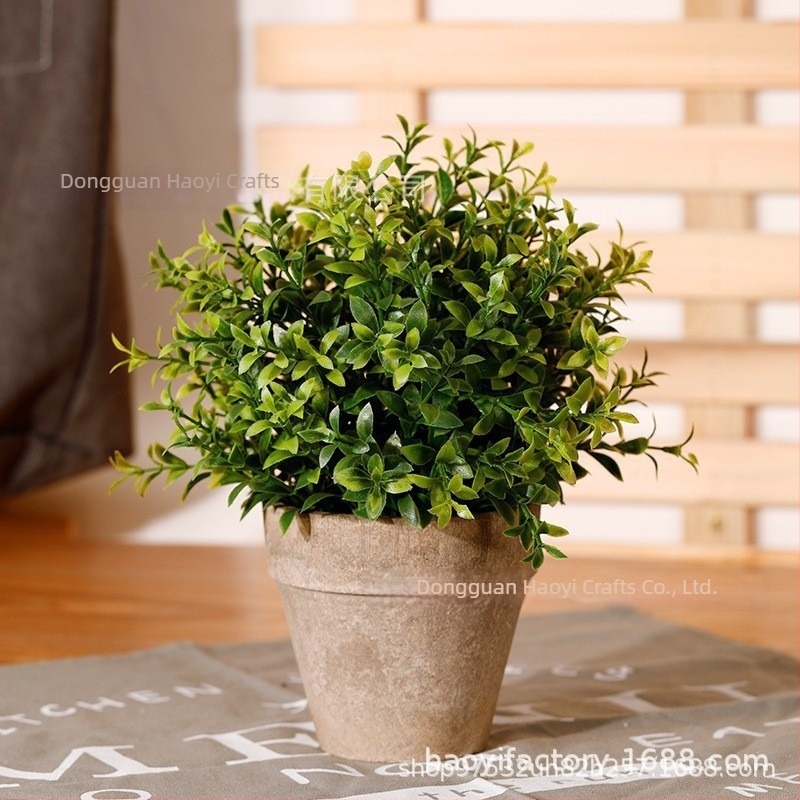Plantă verde artificială în ghiveci, bonsai decorativ cu flori din plastic, decor pentru interior, înălțime 10–30 cm