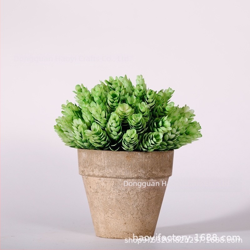 Plantă verde artificială în ghiveci, bonsai decorativ cu flori din plastic, decor pentru interior, înălțime 10–30 cm