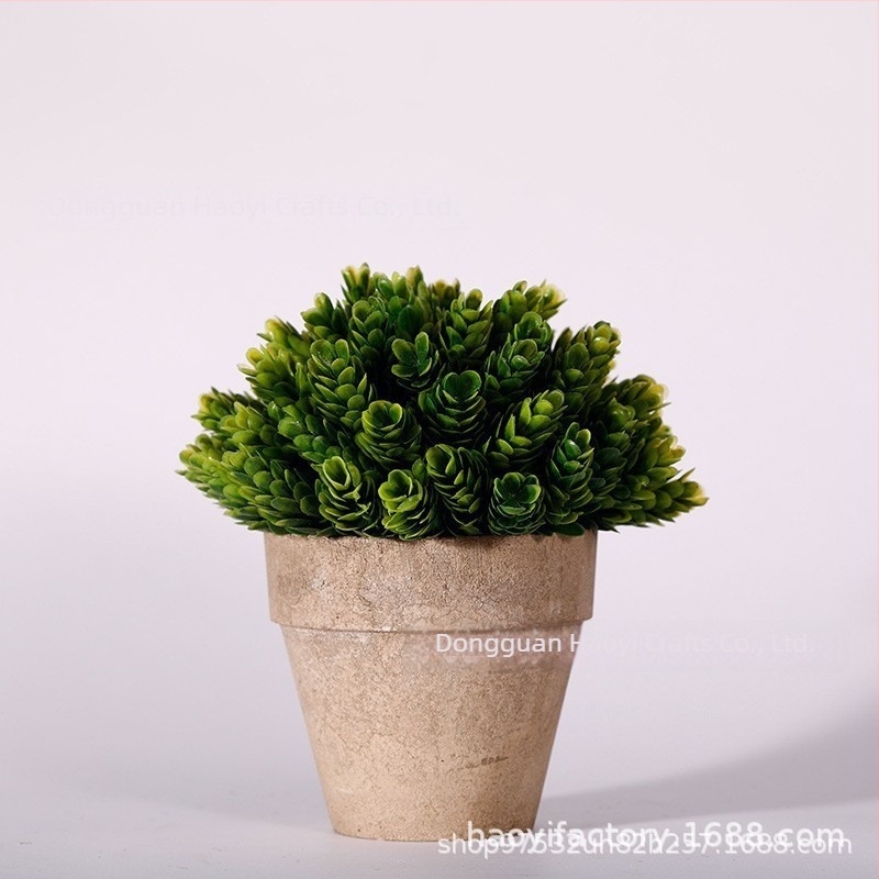 Plantă verde artificială în ghiveci, bonsai decorativ cu flori din plastic, decor pentru interior, înălțime 10–30 cm