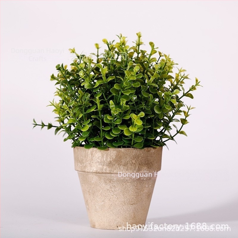 Plantă verde artificială în ghiveci, bonsai decorativ cu flori din plastic, decor pentru interior, înălțime 10–30 cm