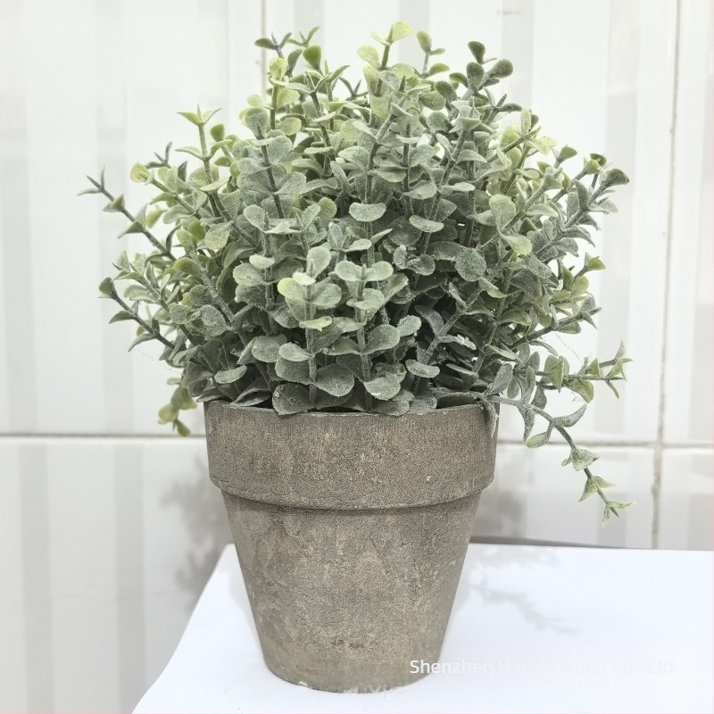 Plantă verde artificială în ghiveci, bonsai decorativ cu flori din plastic, decor pentru interior, înălțime 10–30 cm
