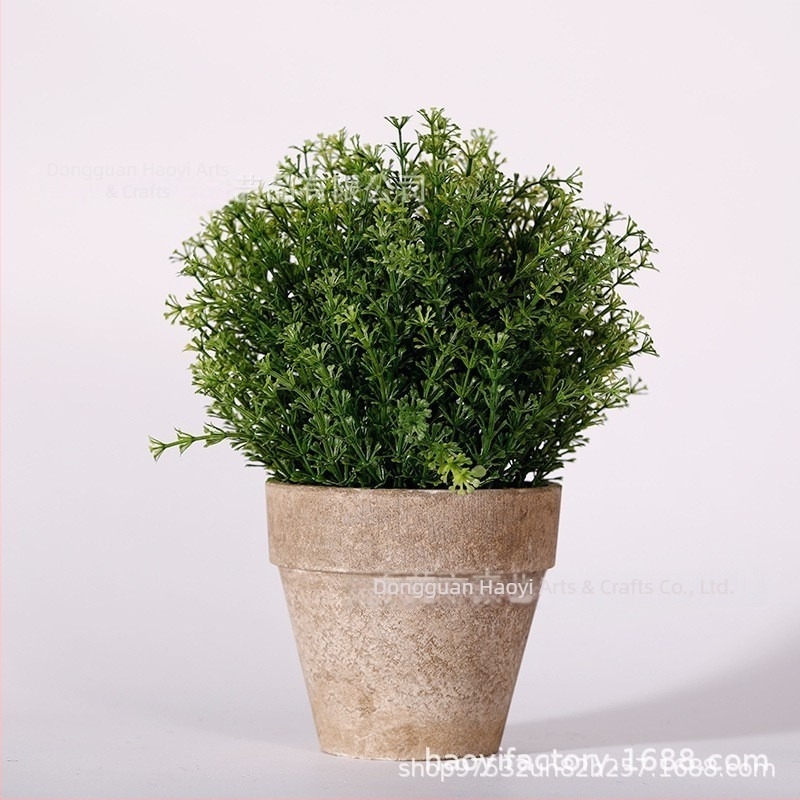 Plantă verde artificială în ghiveci, bonsai decorativ cu flori din plastic, decor pentru interior, înălțime 10–30 cm