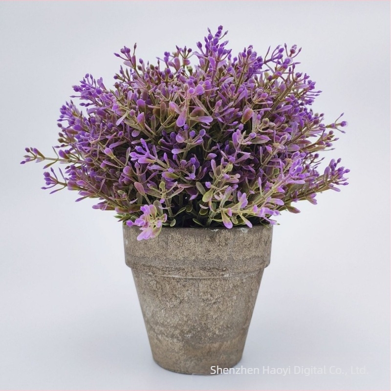 Plantă verde artificială în ghiveci, bonsai decorativ cu flori din plastic, decor pentru interior, înălțime 10–30 cm