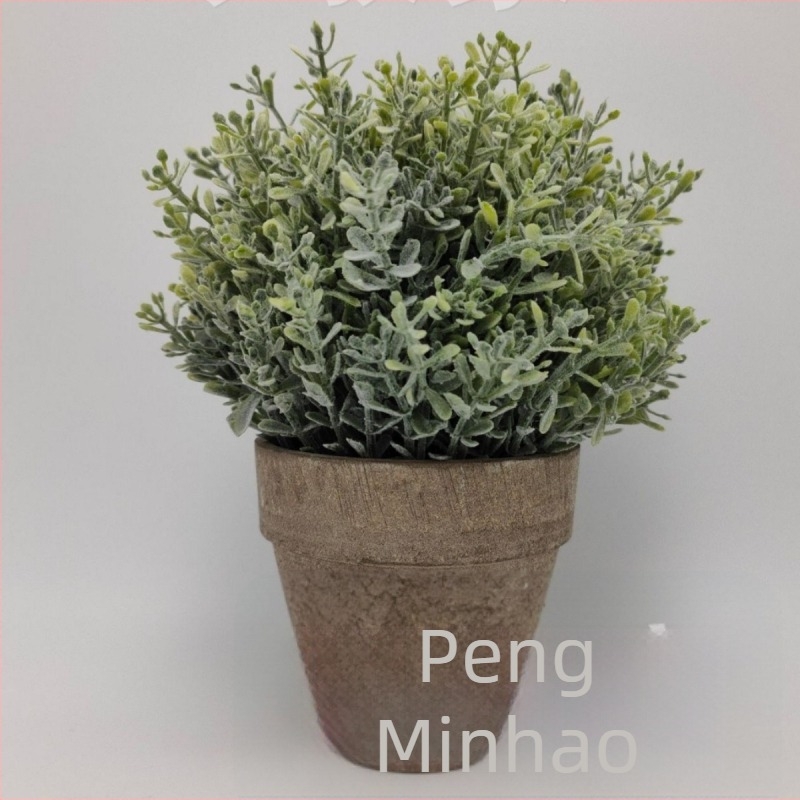 Plantă verde artificială în ghiveci, bonsai decorativ cu flori din plastic, decor pentru interior, înălțime 10–30 cm