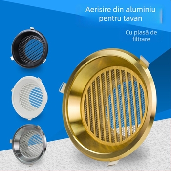 Gură circulară de aer din aluminiu pentru ventilație, evacuare și sistem de aer proaspăt – capac pentru încălzitorul de baie
