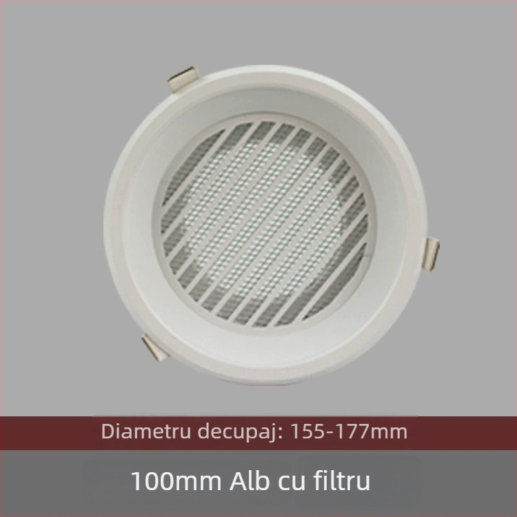 Gură circulară de aer din aluminiu pentru ventilație, evacuare și sistem de aer proaspăt – capac pentru încălzitorul de baie