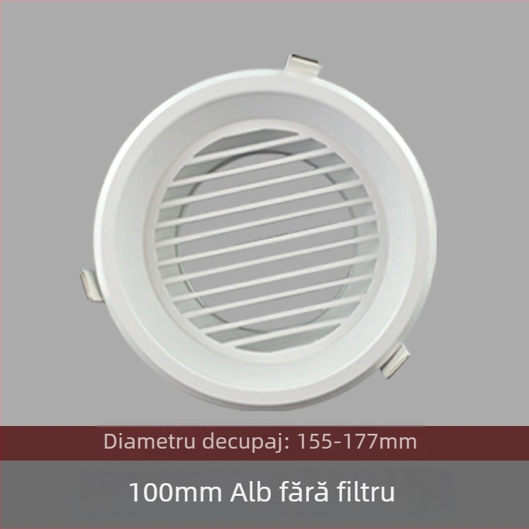 Gură circulară de aer din aluminiu pentru ventilație, evacuare și sistem de aer proaspăt – capac pentru încălzitorul de baie
